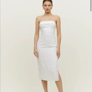 Reformation Marcella Linen Dress Size 4 White